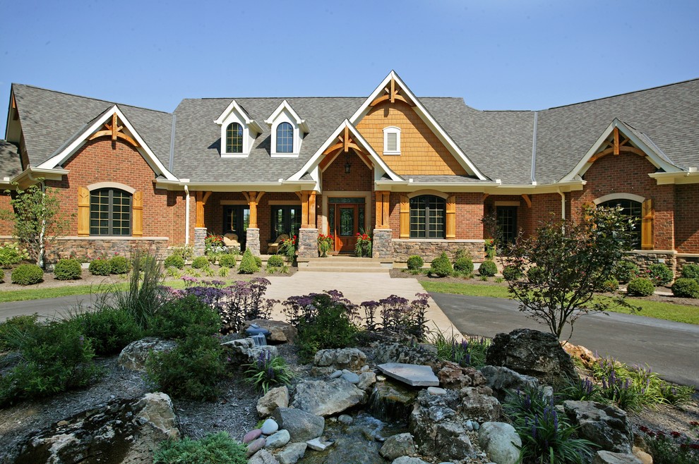 Custom Ranch Rustic Exterior Cincinnati by Robert Lucke Homes
