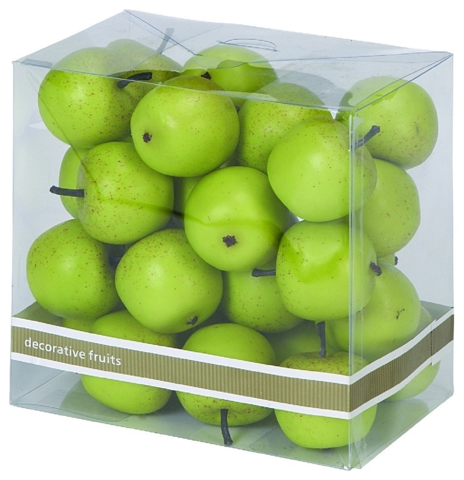 27 Piece Foam Small Apple Box, Green Contemporary Decorative Boxes