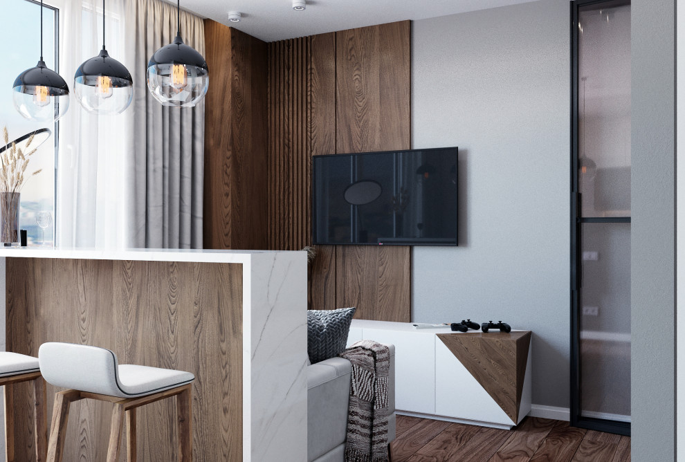 Квартира-студия в светлых тонах