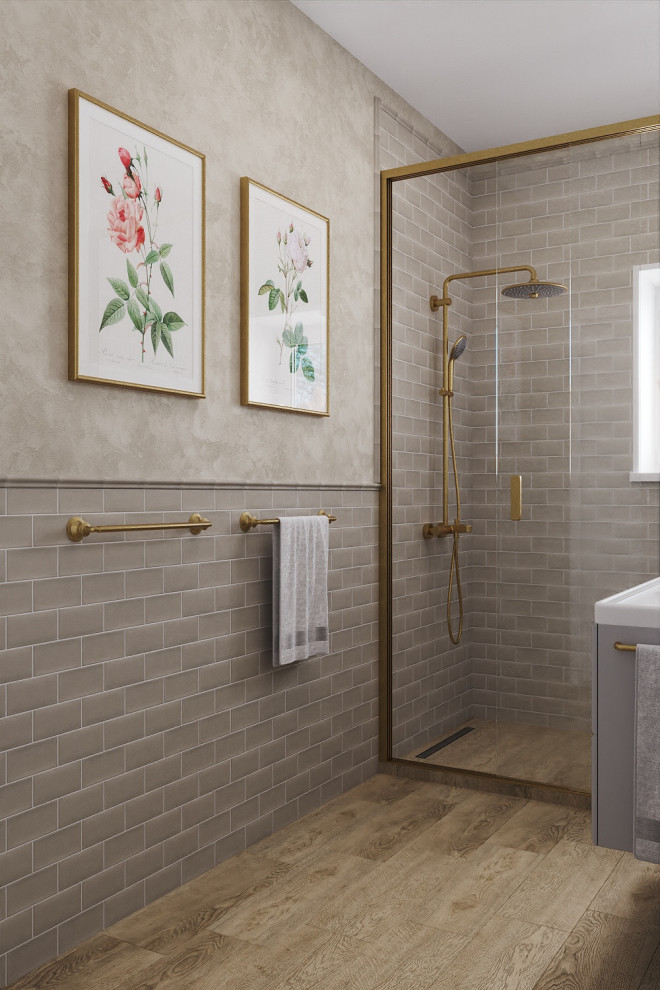 Нежная ванная комната в загородном доме