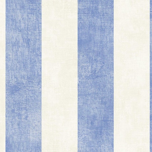 Stripes And Damasks, Classic Damask Stripes White, Blue Wallpaper Roll