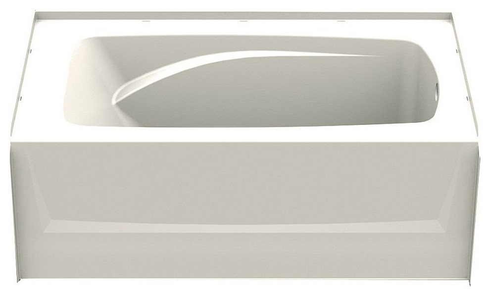 A2 6036CTL-BI Composite 60-in Lx37.25-in Wx19.5-in H Bathtub, Biscuit