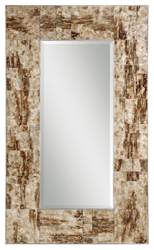 Durante Beveled Mirror With Reverse Painted Glass Frame