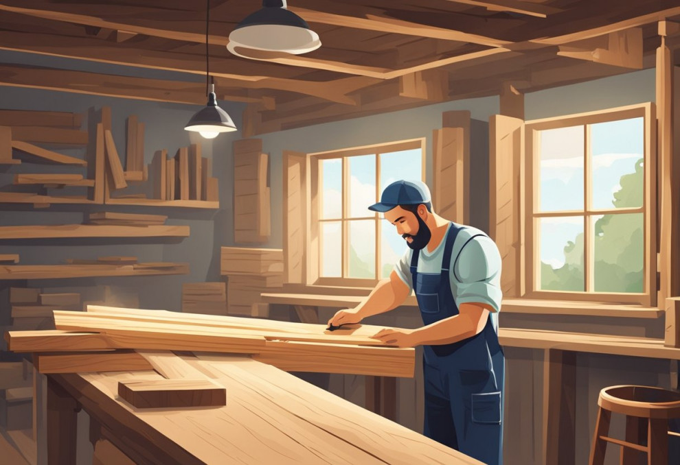 A man working on a wood