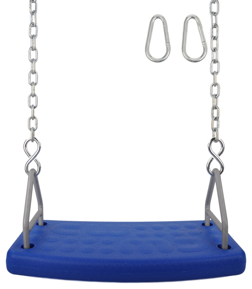 Flat Seat with 5.5' Uncoated Chain, Blue