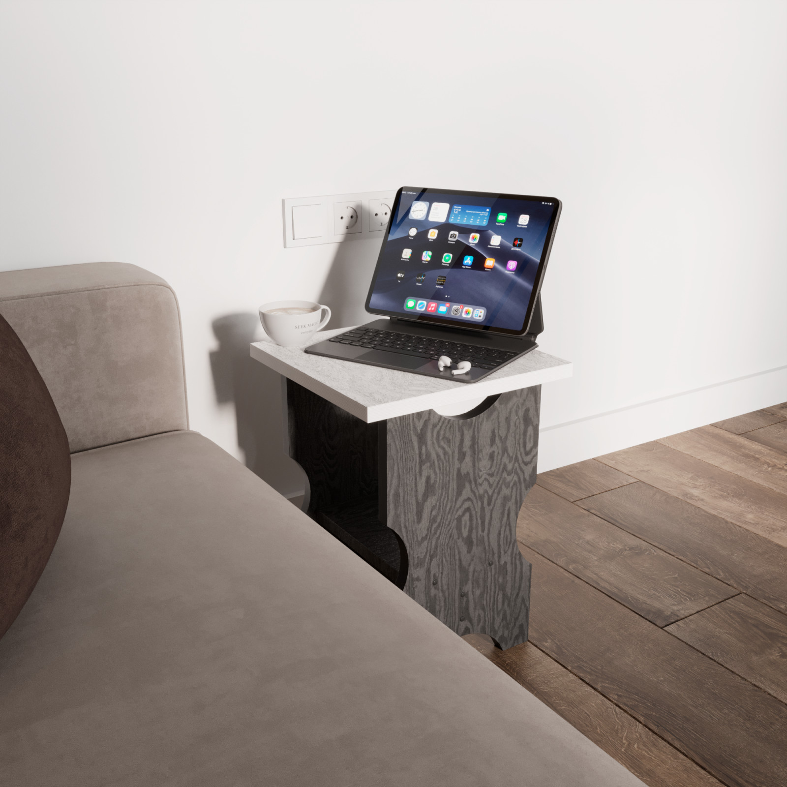 Табурет-столик 2 в 1 ЧАЙНЫЙ в гостинной