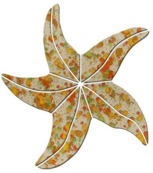 Large Starfish Ceramic Swimming Pool Mosaic 13", Tan