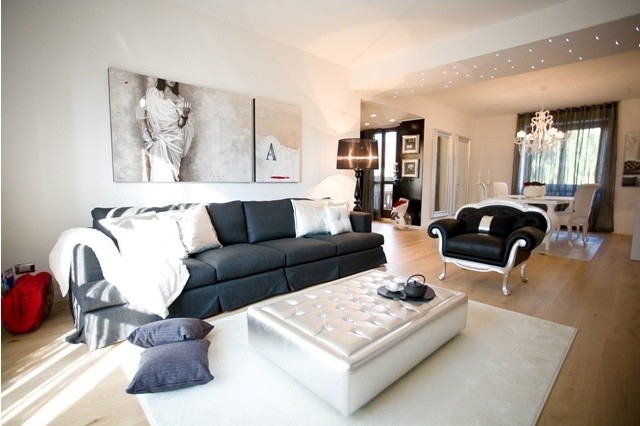 Sofisticato progetto con arredamento elegante contemporary-living-room