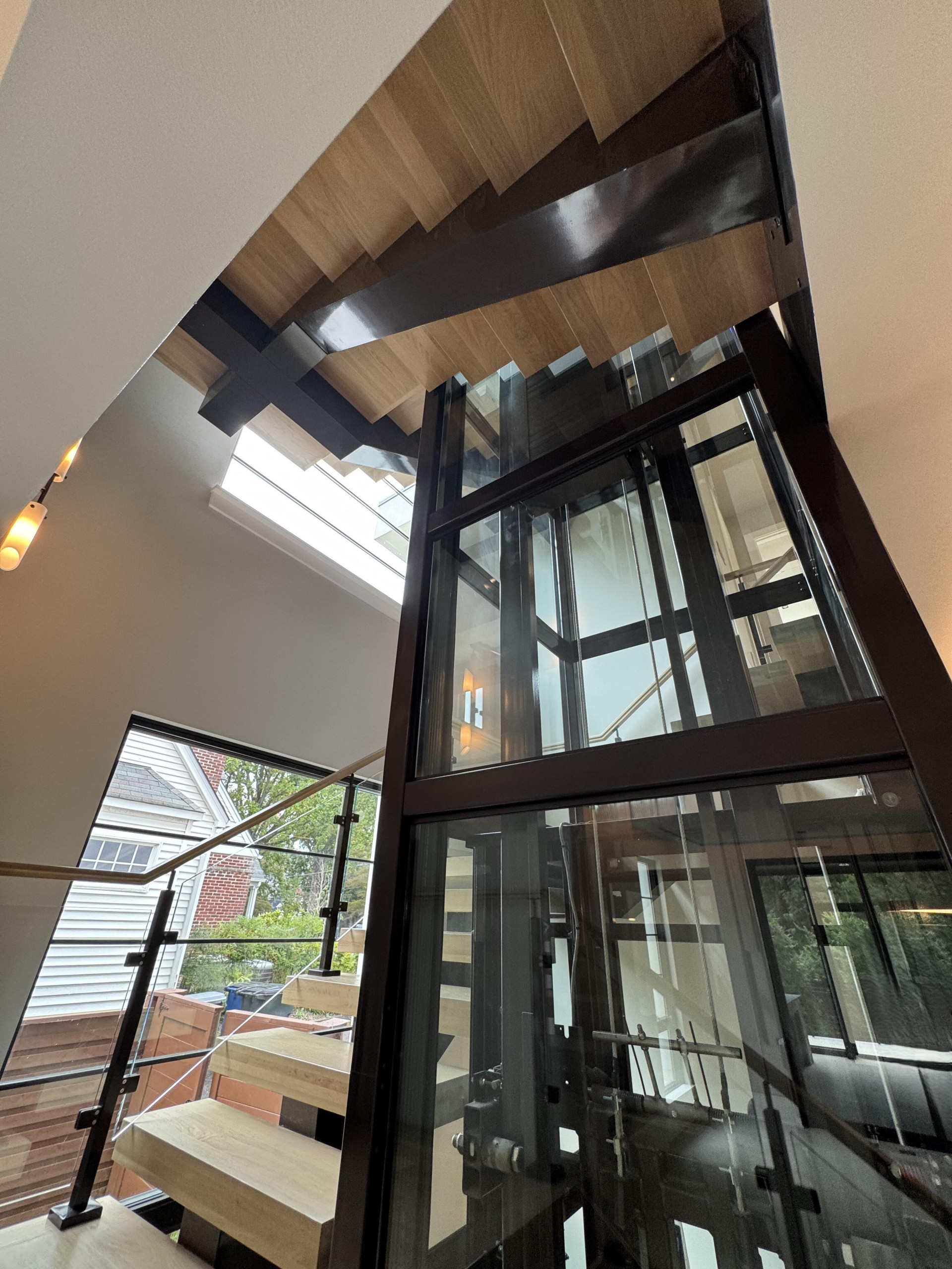 136_Modern Mono-Beam Encircling Glass Elevator, Bethesda, MD 20814