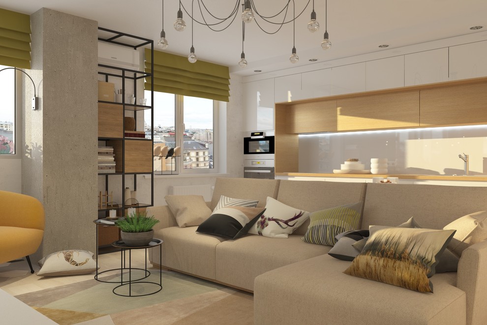 Гостиная-студия для современной молодой семьи