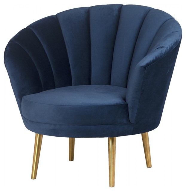 36 W Letizia Occasional Chair Vertical Channeling Velvet Tapered