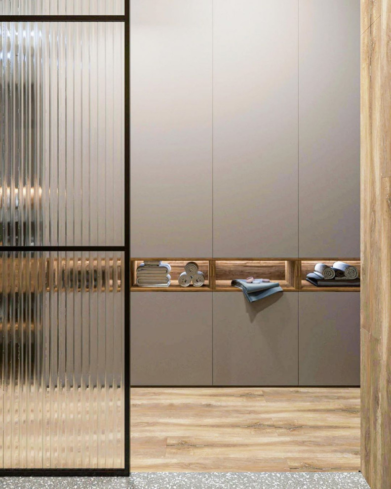 Дизайн-проект ванной в эко стиле и лофте в квартире во Владивостоке