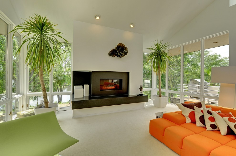 Design ideas for a contemporary family room in Minneapolis.