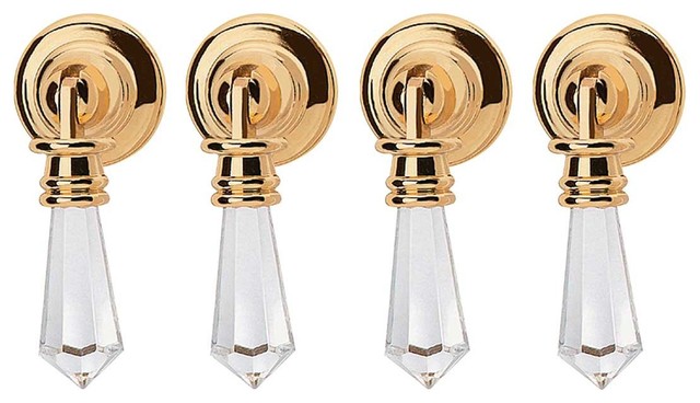 4 Cabinet Pulls Clear Acrylic Drop 3 4 D Backplate