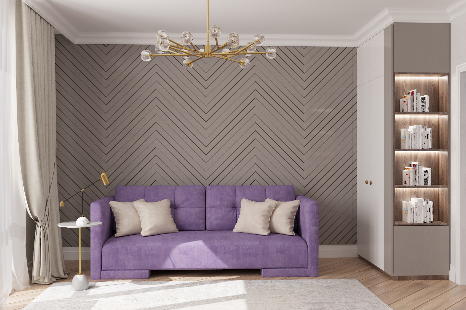 Дизайн - проект двухкомнатной квартиры 60 кв.м. г. Москва.