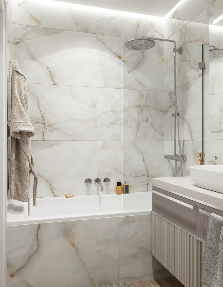 "Пудровые оттенки". Квартира 97 кв.м, ЖК "Левобережный"