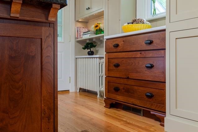 Cherry & Off-white Kitchen with Historic Charm