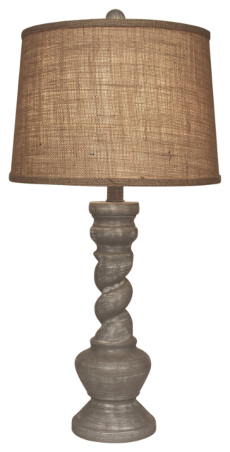 Weathered Dovetail Country Twist Table Lamp - French Country - Table ...