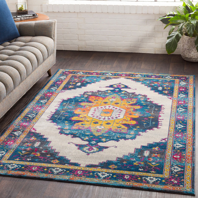 Super Area Rugs Persian Overdyed Vintage Traditional Distressed Rug in Multi