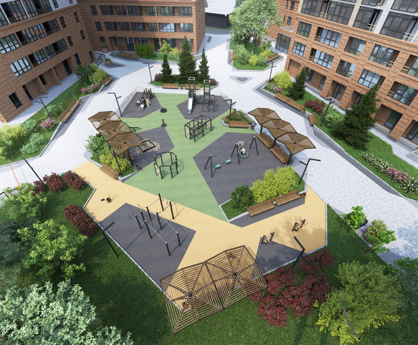 Благоустройство ЖК "НОРМАНДИЯ НЕМАН", СК "СТРИЖИ", Новосибирск