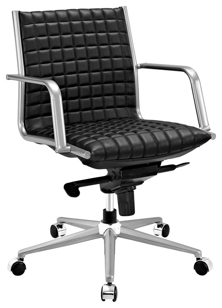 Modern Contemporary Urban Work Home Office Office Chair, Black, Faux