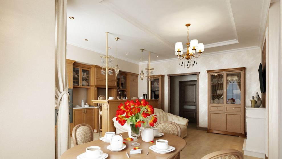 Классический интерьер трехкомнатной квартиры ж/к Серебряный бор г. Кемерово