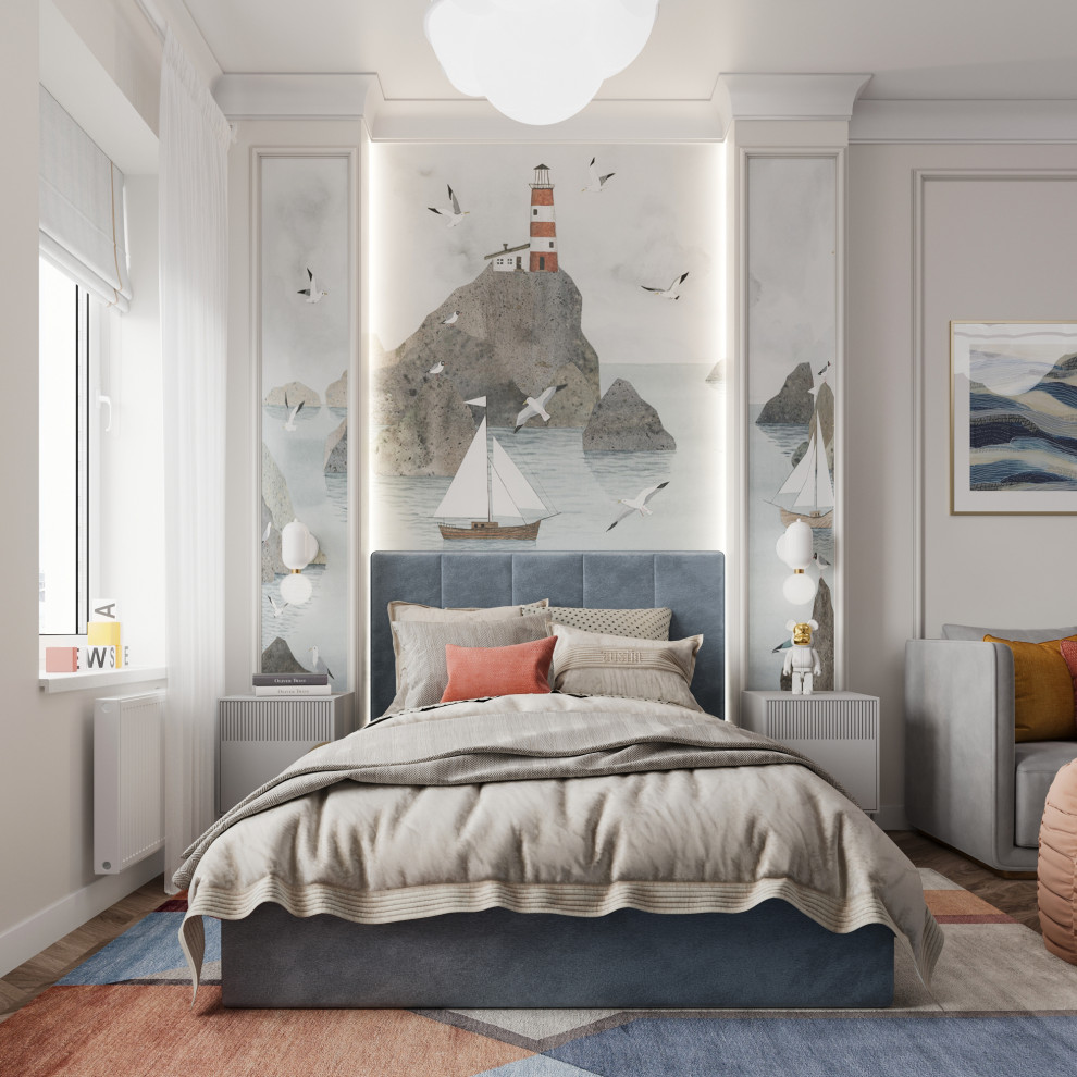 "Тёплое какао", квартира в ЖК "Дворянский", 98 м2