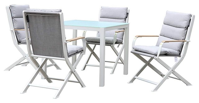 Amber 4-Person Outdoor Dining Set - Modern - Outdoor Dining Sets - by
