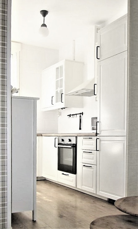 Cocina abierta. Nevera integrada