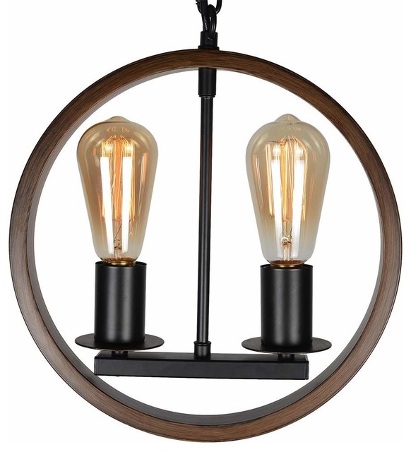 Farmhouse Pendant Light Metal Circular Hanging Fixture Farmhouse Pendant Light Metal Circular Hanging Fixture