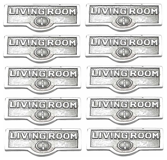 Switch Plate Tags Living Room Name Signs Labels Brass, Set of 10 ...