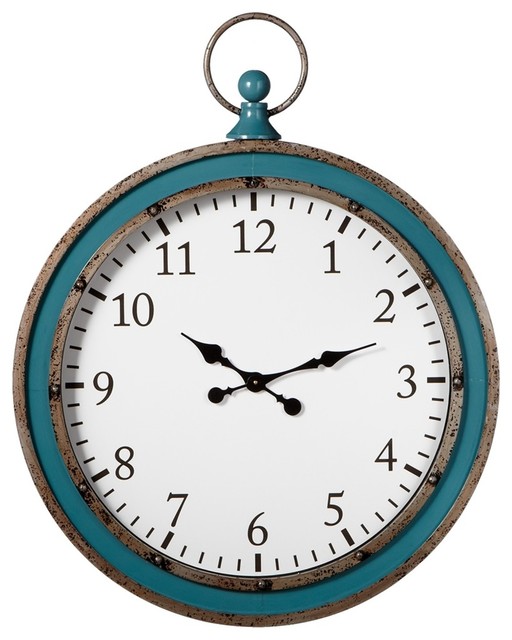 Circular Wall Clock, Teal Traditional Wall Clocks by MidwestCBK