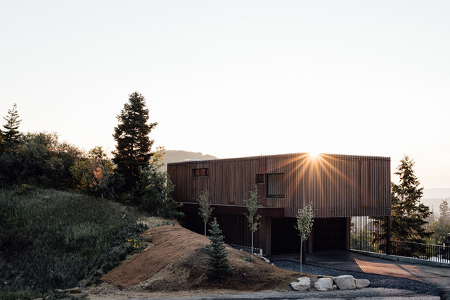Contemporary Cube Shape Home contemporain-facade