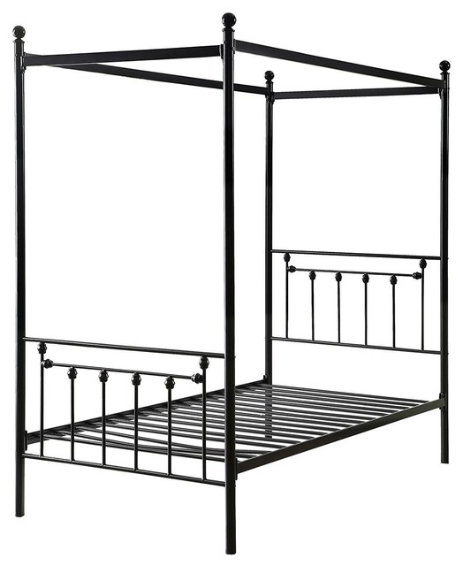 iron canopy bed frame queen twin size sturdy metal canopy bed frame in black finish iron canopy bed frame queen twin size sturdy metal canopy bed frame in black finish