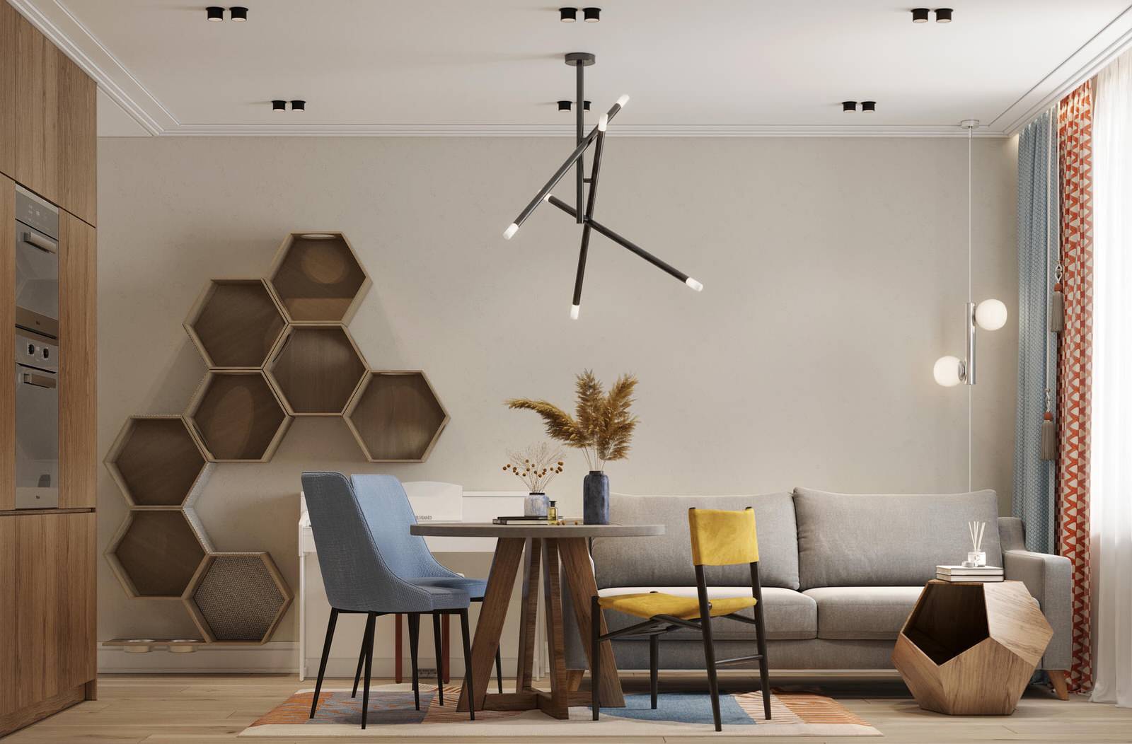 Дизайн интерьера квартиры в скандинавском стиле в ЖК "Московские ворота II"