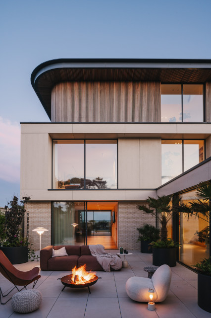 Beach Front Home contemporary-patio