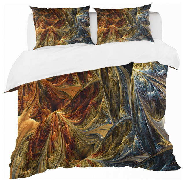 Molten Gold Abstract Modern And Contemporary Duvet Cover Set