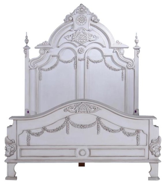 Bed Victorian Queen Old Lace White, Wooden Victorian Headboard Designs