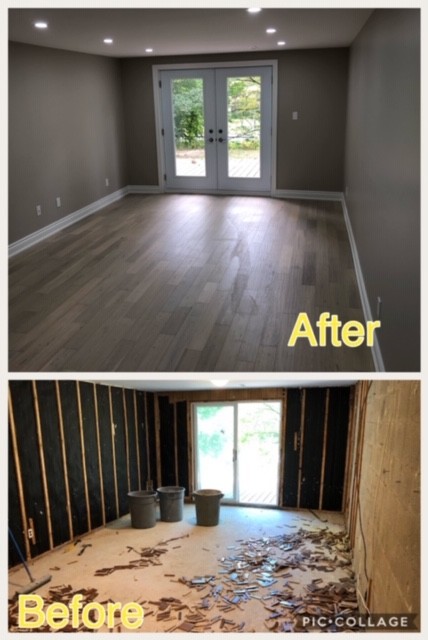 Before & After complete home remodeling with 18 ft long structural wall removal