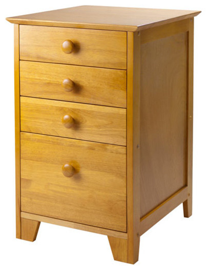 Winsome 4 Drawer Wood Vertical Filing Cabinet In Honey Pine