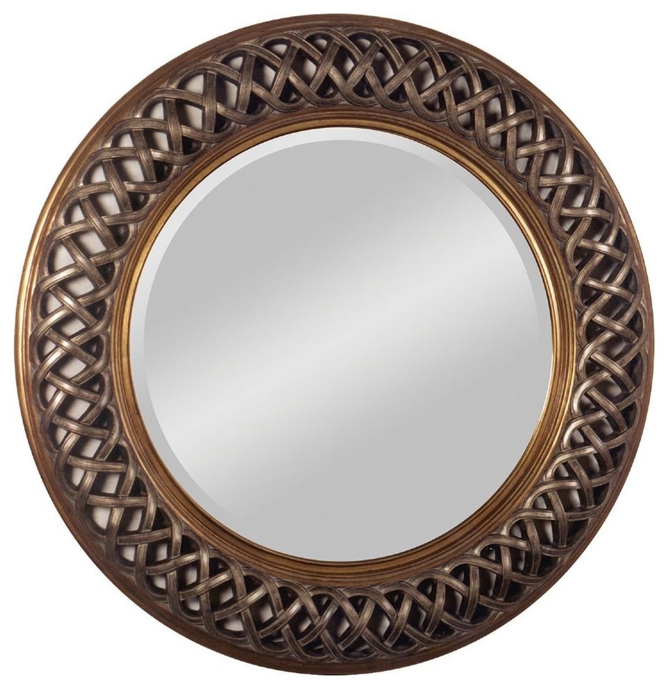 Surya Wall Decor Mirror Bronze Round 36 Traditional Wall Mirrors   Home Design 