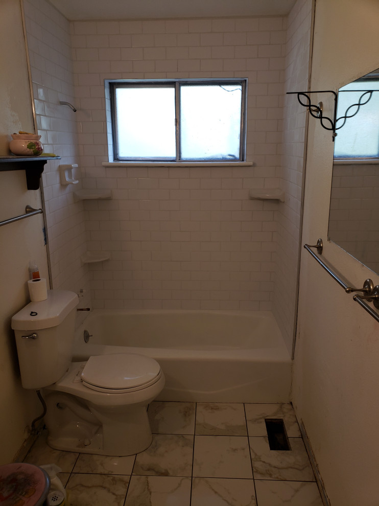 A Touch of Tradition with Subway Tile and a Calacatta Charm Floor