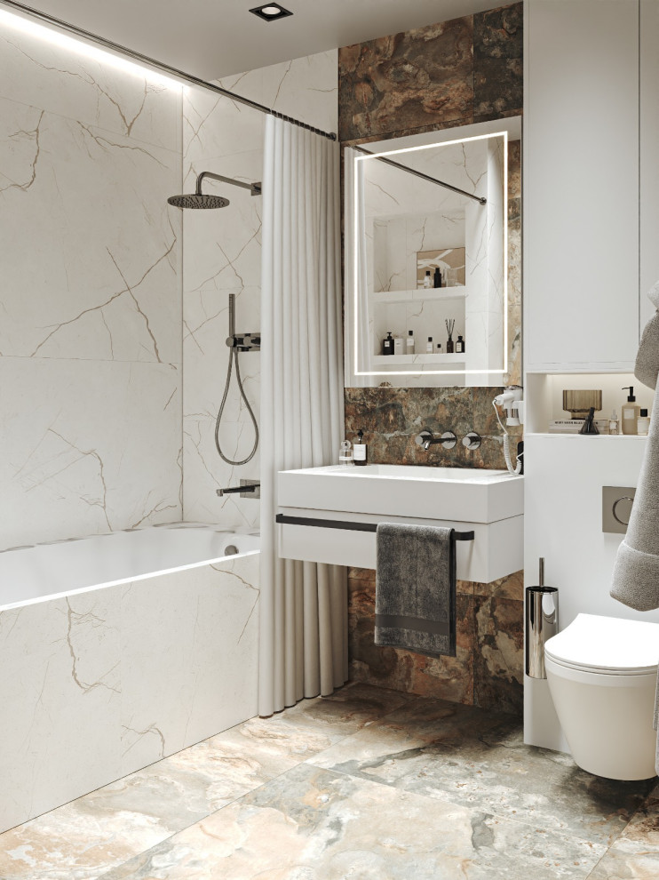 Светлая ванная комната