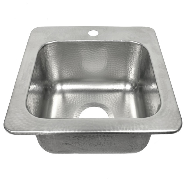 Zelda Drop-In Crafted Stainless Steel 15 in. Bar Sink With Brushed Finish
