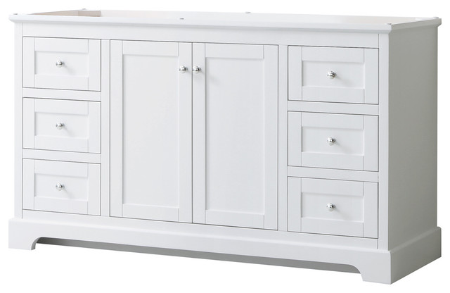 60 Inch Single Bathroom Vanity in White, No Countertop, No Sink, and No ...