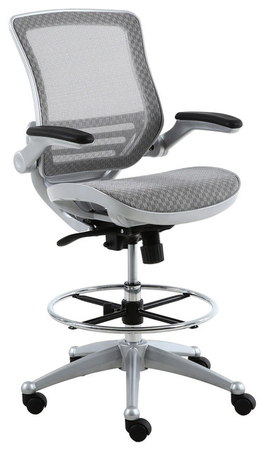 Harwick Evolve All Mesh Heavy Duty Drafting Chair Platinum Mesh Heavy Duty Drafting Chair