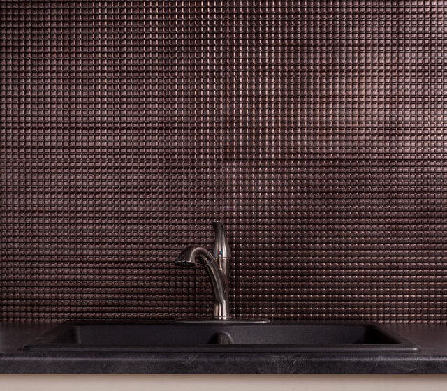 industrial tile backsplash
