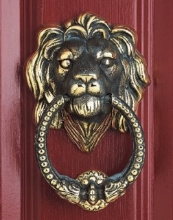 Solid Brass Leo Knocker (with separate "striker" plate)