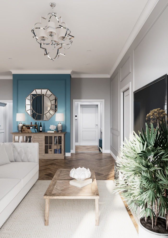 Дизайн квартиры неоклассике с элементами американской классики