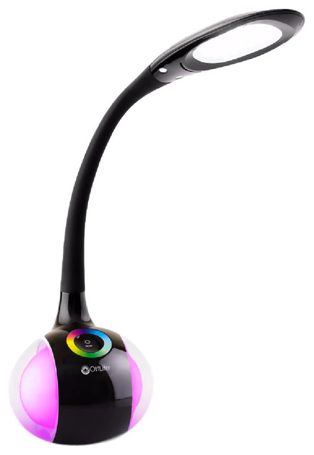 OttLite LED Desk Lamp With Color Changing Base, Black